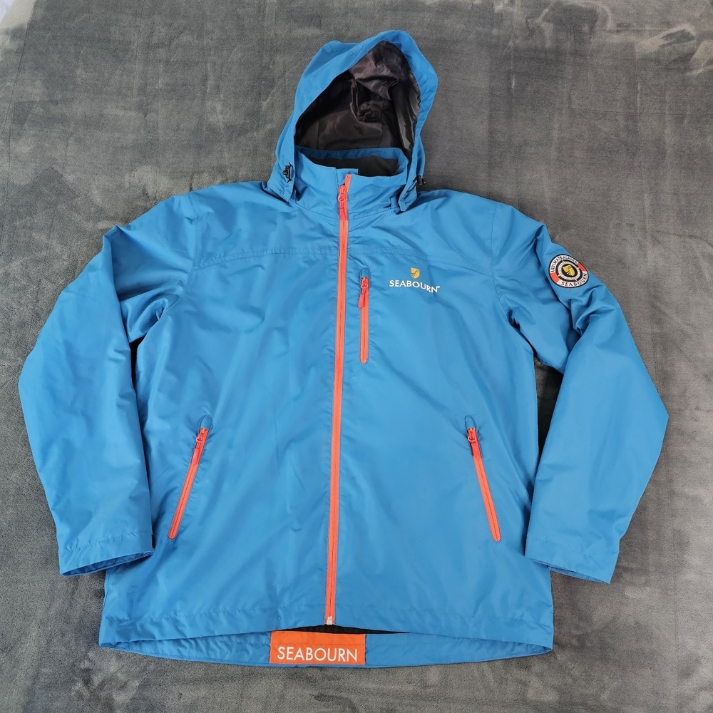 Seabourn Jacket Men's XL Ultimate Alaska Ship to Shore Traveler Hooded Blue